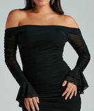 Belle Of The Party Mesh Off-The-Shoulder Dress