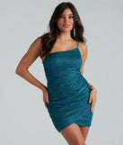 Glitzy Glitter Muse Wrap Mini Dress