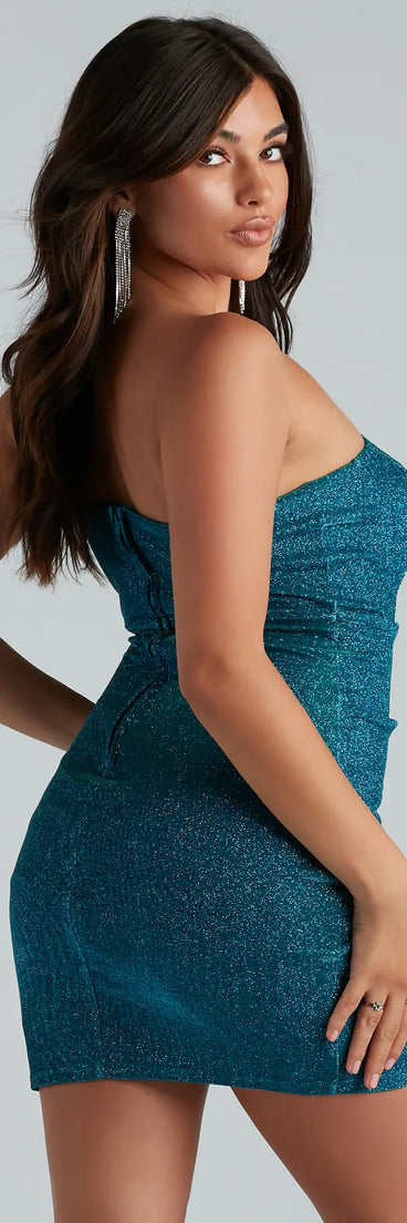 Glitzy Glitter Muse Wrap Mini Dress