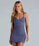 Flaunt your silhouette in the tight Shine All Night Glitter Lace-Up Mini Dress in slate, a bodycon dress that empowers your look with bold style and effortless edge.
