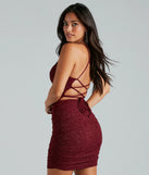 Own every entrance in the My Sparkle Glitter Lace-Up Mini Dress, a wine party dress perfect for milestone birthdays and grad parties, or dancing through autumn nights and unforgettable bachelorette celebrations.