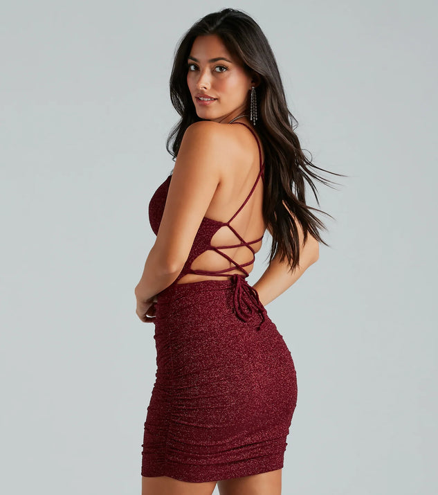 My Sparkle Glitter Lace-Up Mini Dress | Windsor