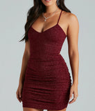 Flaunt your silhouette in the tight My Sparkle Glitter Lace-Up Mini Dress in wine, a bodycon dress that empowers your look with bold style and effortless edge.
