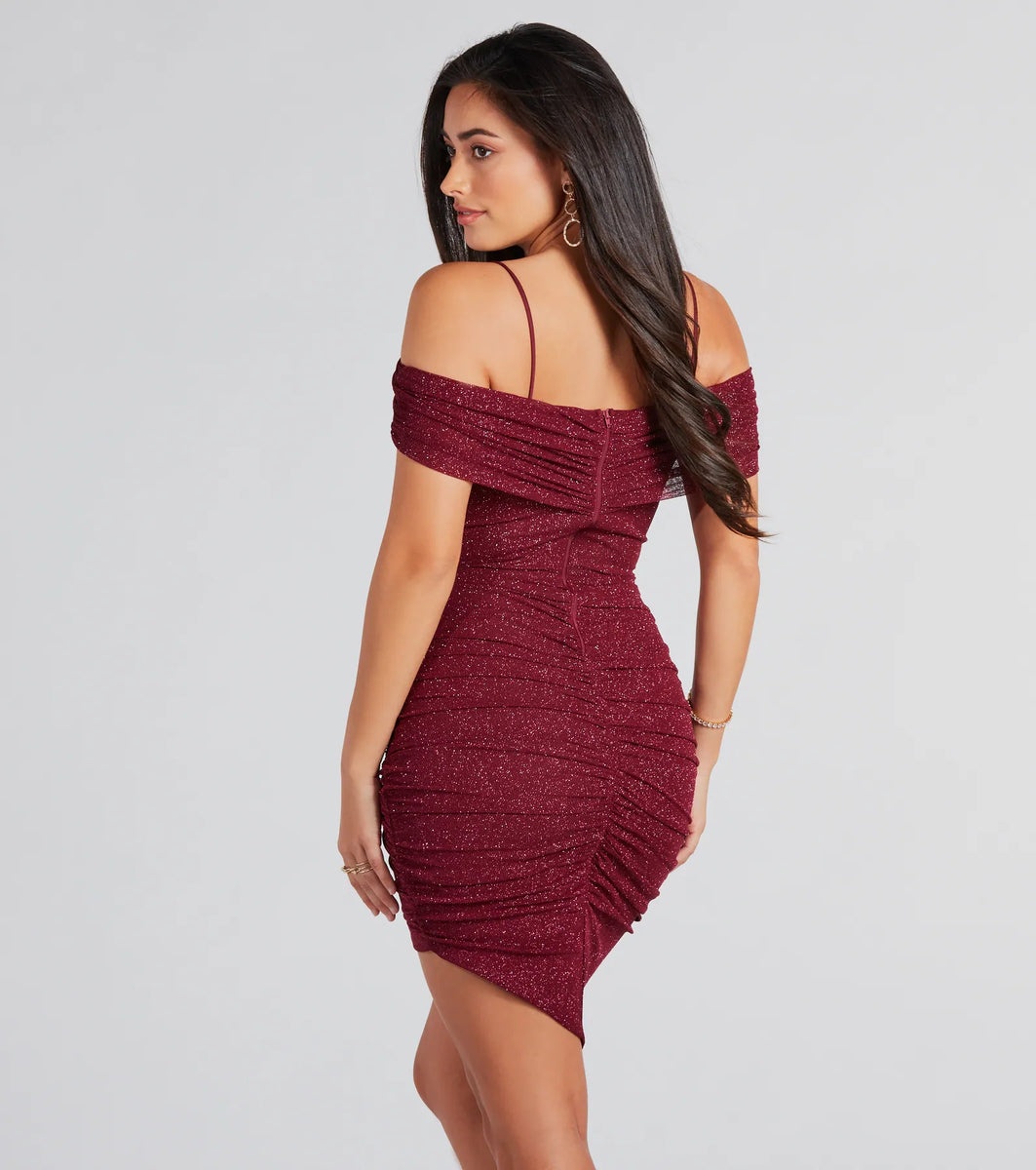 Midnight Illusions Glitter Bodycon Mini Dress & Windsor