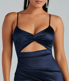 Major Heat Satin Cutout Mini Dress