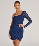 Bring high-impact style to your nightlife in the Sparkly Arrival One Shoulder Glitter Mini Dress, a bold navy blue club dress made for dancing, parties, and unforgettable nights.