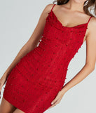 Bring high-impact style to your nightlife in the Sensuous Sultry Faux Pearl Rhinestone Mini Dress, a bold red club dress made for dancing, parties, and unforgettable nights.