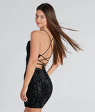 Sultry Aura Velvet Burnout Mesh Mini Dress