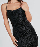 Sultry Aura Velvet Burnout Mesh Mini Dress