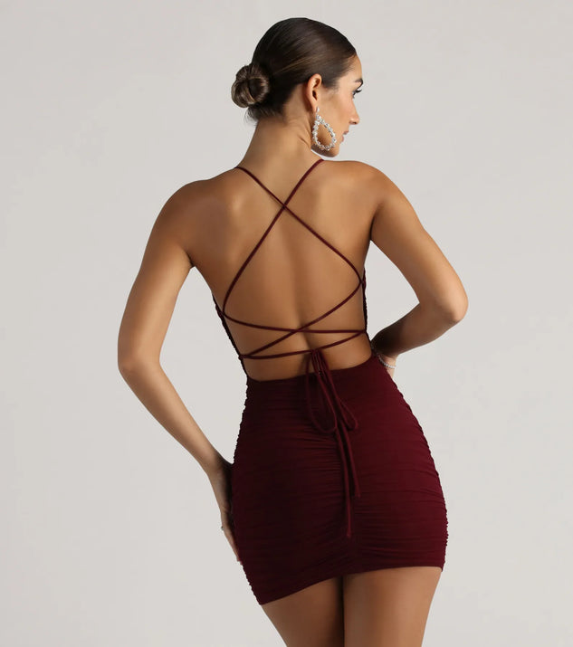Mood Forever Mesh Lace-Up Mini Dress | Windsor Mood Forever Mesh Lace-Up Mini Dress | Windsor