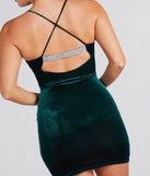 Make It A Night Velvet Rhinestone Mini Dress