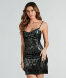 Amped Up Glamour Glitter Velvet Mini Dress