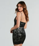 Amped Up Glamour Glitter Velvet Mini Dress