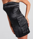 Cargo Play Satin Strapless Mini Dress