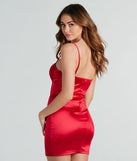 Snatched Style Satin Corset Mini Dress in red, a stunning bodycon dress with a flattering fit and feminine details, perfect for date night or girls' night out.
