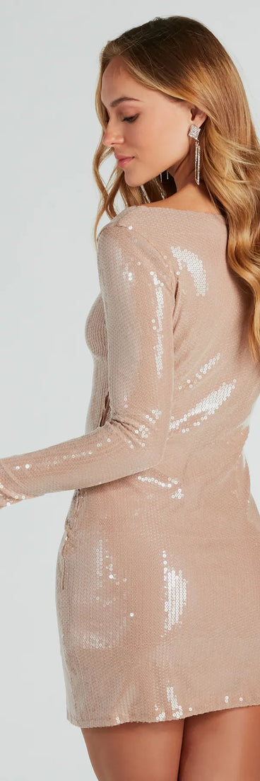 A Night Like This Sequin V-Neck Mini Dress