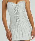 Turn heads with the Occasion For Sparkle Rhinestone Mini Party Dress, a white New Year's Eve dress featuring a festive style and glamorous accents, ideal for any NYE celebration or cocktail party.