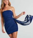 Perfect Night Out Glitter Mini Dress With Sash
