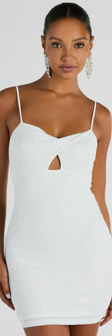 glitzy mini dress Glitzy Moves Wrap-Front Glitter Knit Mini Dress