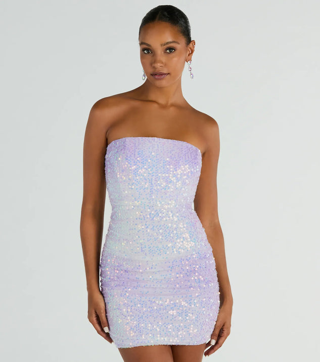 sparkling enchantment mini dress Enchanting Muse Iridescent Sequin Mini Dress