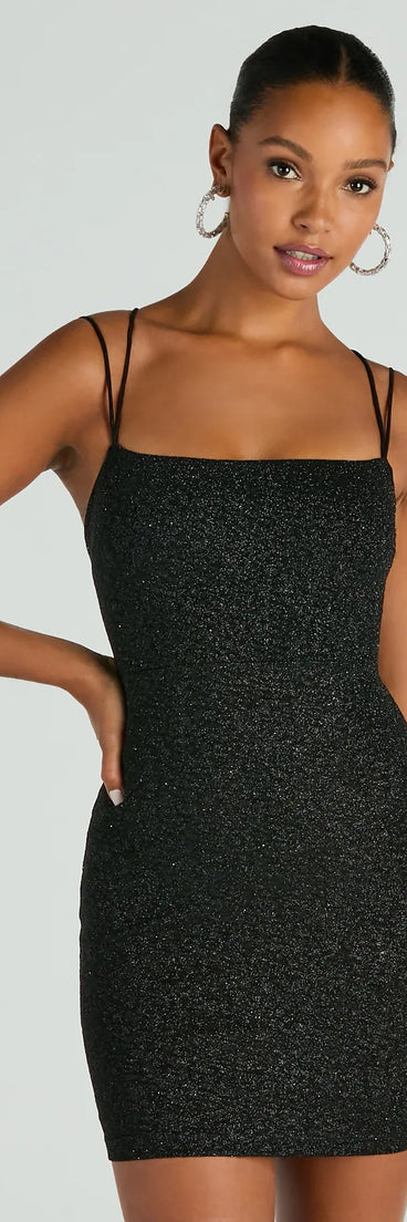 The Lace Me Up Glitter Mini Dress is a mini dress that will make a statement with its short hemline and on-trend details to have you ready for any event!