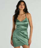 The Luxe Guaranteed Satin Bodycon Mini Dress is a mini dress that will make a statement with its short hemline and on-trend details to have you ready for any event!