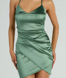 Bring high-impact style to your nightlife in the Luxe Guaranteed Satin Bodycon Mini Dress, a bold sage green club dress made for dancing, parties, and unforgettable nights.