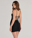 Own every entrance in the Vibrant Mood Lace-Up Bodycon Mesh Mini Dress, a black party dress perfect for milestone birthdays and grad parties, or dancing through summer nights and unforgettable bachelorette celebrations.