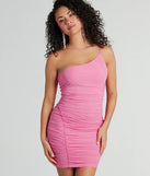 The Party Moves One-Shoulder Glitter Mesh Mini Dress is a mini dress that will make a statement with its short hemline and on-trend details to have you ready for any event!