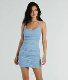 Star Shining Bright Lace Up Glitter Mesh Mini Dress, a trendy blue addition to women's going-out outfits, is ideal for Christmas party outfits, chic NYE attire, or winter night-out looks that keep you on-trend!