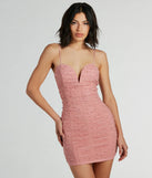 Turn heads at Prom 2025 in this pink prom dress, where statement-making details meet the iconic style of the Pearly Babe Ruched Mesh Party Dress .