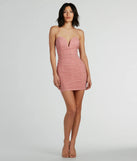 Make a bold statement in the Pearly Babe Ruched Mesh Party Dress in pink, the perfect spring dress for weddings, cocktail hours, nights out, and/or seasonal celebrations.
