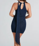 True Glam Queen Glitter Mini Dress With Sash