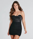 Leave Them Speechless Satin Mesh Mini Dress
