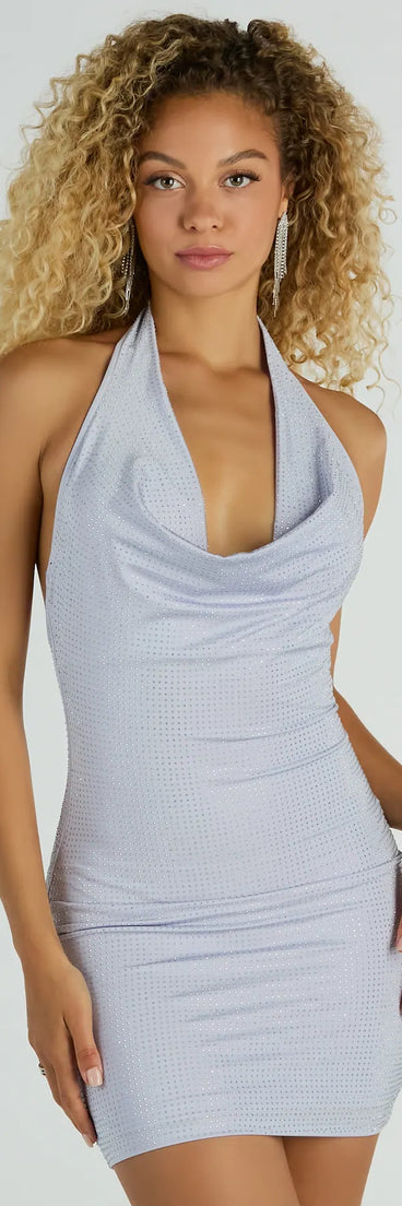 The Major Showstopper Rhinestone Bodycon Mini Dress is a mini dress that will make a statement with its short hemline and on-trend details to have you ready for any event!