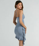Light Me Up V-Neck Ruffle Glitter Mini Dress
