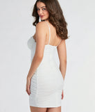Daring Flirt Mesh Ruffle Trim Mini Dress