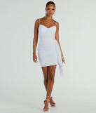 Bring high-impact style to your nightlife in the Strut Around Glitter Mesh Mini Dress With Sash, a bold white club dress made for dancing, parties, and unforgettable nights.