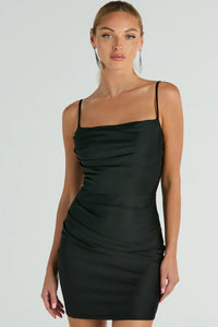 Flawless Allure Cowl Neck Bodycon Mini Dress