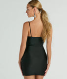 Flaunt your silhouette in the tight Flawless Allure Cowl Neck Bodycon Mini Dress in black, a bodycon dress that empowers your look with bold style and effortless edge.