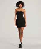 Make a bold statement in the Irresistible Confidence Lace-Up Ponte Mini Dress in black, the perfect summer dress for weddings, cocktail hours, nights out, and/or seasonal celebrations.