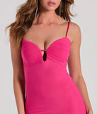 Step into winter chic with the Curvacious Lane Sleeveless Bodycon Mesh Mini Dress, a pink mini dress featuring an above-the-knee cut ideal for cocktail parties, festive gatherings, or clubwear.