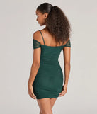 Flaunt your silhouette in the tight Elegant Existence Cold Shoulder Mesh Mini Dress in hunter green, a bodycon dress that empowers your look with bold style and effortless edge.