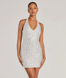 The Forever Sparkling V-Neck Halter Rhinestone Mini Dress is a mini dress that will make a statement with its short hemline and on-trend details to have you ready for any event!