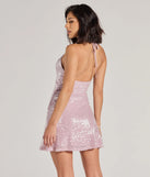 Own every entrance in the Celebrate Good Times Sequin Halter A-Line Mini Dress, a pink party dress perfect for milestone birthdays and grad parties, or dancing through summer nights and unforgettable bachelorette celebrations.