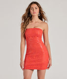 Turn heads in the beaming Party Starter Sequin Lace Strapless Mini Dress, a stunning orange sequin dress designed to add sparkle and elegance to your next night out or special occasion.