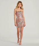 Statement Shimmer Sequin Floral Mini Dress