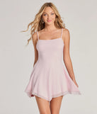Sparkling Perfection Rhinestone A-Line Mini Dress, a trendy pink mini dress featuring modern details and a fresh seasonal hue, perfect for creating chic 2025 looks.