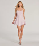 Make a bold statement in the Sparkling Perfection Rhinestone A-Line Mini Dress in pink, the perfect summer dress for weddings, cocktail hours, nights out, and/or seasonal celebrations.