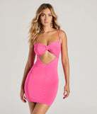 Revamp your 2025 wardrobe with this chic addition, the Adorable Chic Bow Cutout Bodycon Mini Dress in fuchsia, perfect for elevating your style in the new year.
